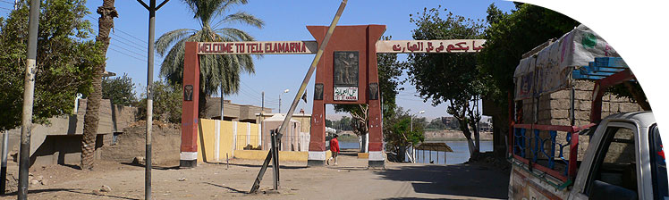 The official welcome sign above the ferry access at El-Till.