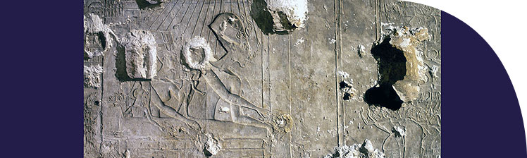 Scene of Akhenaten, Nefertiti and princesses rewarding the God's Father Ay (tomb no. 25).