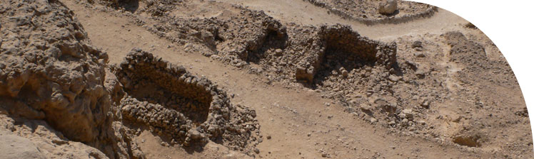 Stone huts from an early Christian community near tomb no. 6 (Panehsy)